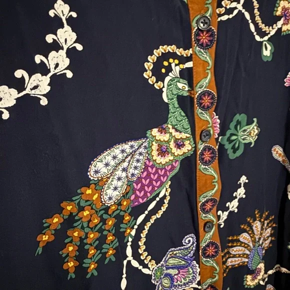 LOFT Navy Maxi Dress with Multicolor Floral Paisley Print - Picture 4 of 7